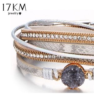 Vintage Stone Crystal Charm Bracelets & Bangle